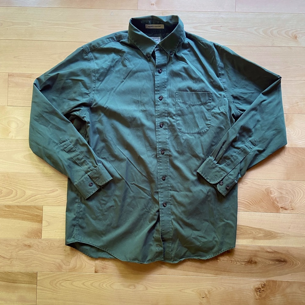 Vintage LL bean green button up |men’s reg medium | %100 cotton